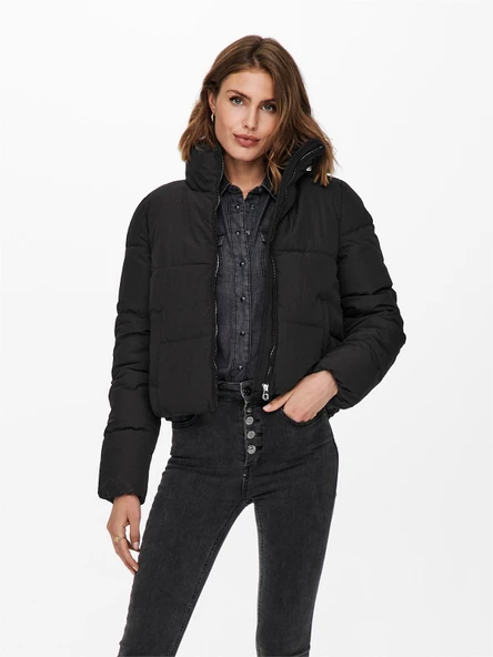 Only   ONLDOLLY SHORT PUFFER JACKET OTW Kadın Siyah Mont - 15205371 ürün görseli 1