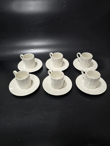 Farika Zümrüt 12 Parça 6 Kişilik Porselen Kahve Fincan Takımı - Resim 4