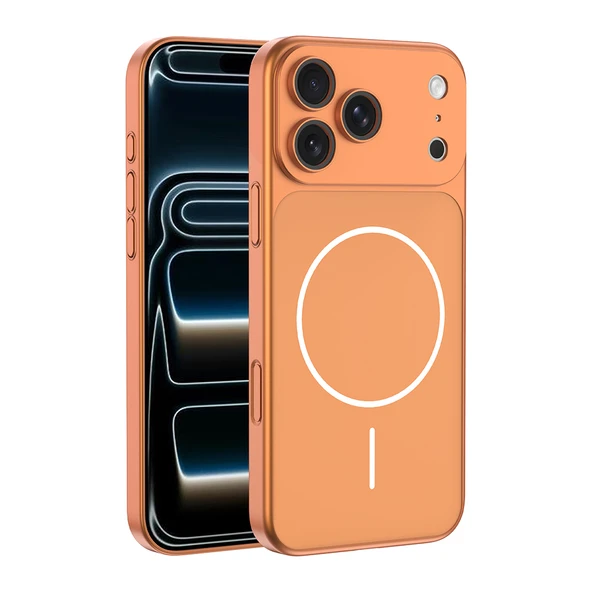 iPhone 16 Pro İphone 17 Pro Max Görünümlü Kılıf Kablosuz Şarj Özellikli Kamera Korumalı Spark Kapak - Resim 2