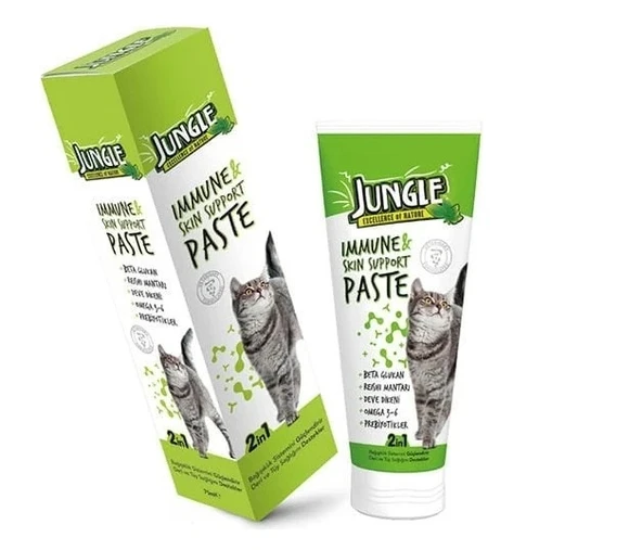 Jungle Immune & Skin Support Bagışıklık Deri ve Tüy Sağlığı Destekleyeci Kedi Malt Macunu 75 ml ürün görseli 1