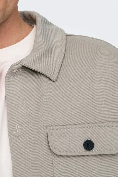 ONSNEWKODYL OVERSHIRT SWEAT NOOS Erkek Kahverengi UK Gömlek - 22021279 - Resim 4
