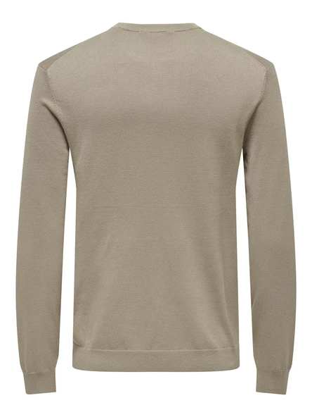 ONSWYLER LIFE REG 14 LS CREW KNIT NOOS Erkek Kahverengi Kazak - 22020088 - Resim 2