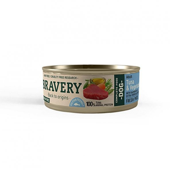 Bravery Ton Balıklı ve Sebzeli Yetişkin Köpek Konservesi 80 Gr/