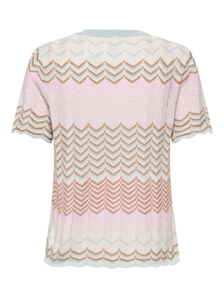 Only   ONLALVIRA LIFE SS GLITTER O-NECK KNT Kadın Gri Kazak - 4794681 - Resim 7