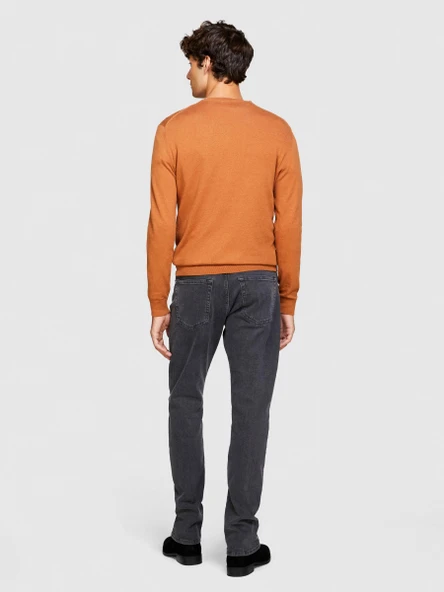 Sisley   Koton Karışımlı Bisiklet Yaka Kazak Erkek Kahverengi Kazak - 323A10F2S1C78 - Resim 2