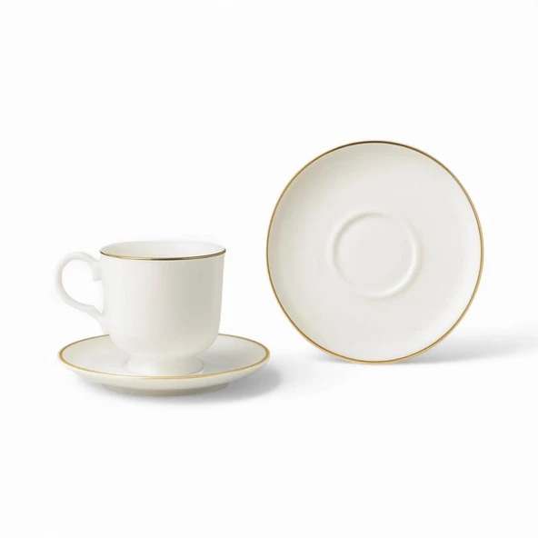 Özlife moon porselen yaldızlı kahve fincanı seti takımı 6 kişilik 9018 - Resim 4