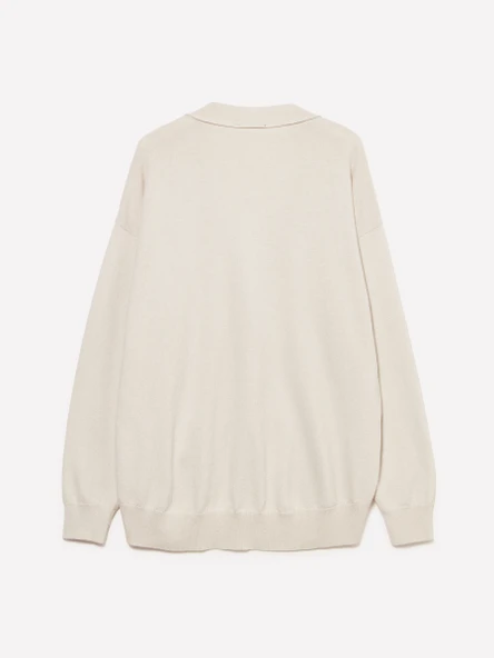 Pamuk ve Yün Karışımlı Önü Düğmeli Cepli Düşük Kol Hırka Kadın Pembe Hırka - 325A1KHTM602P - Resim 2