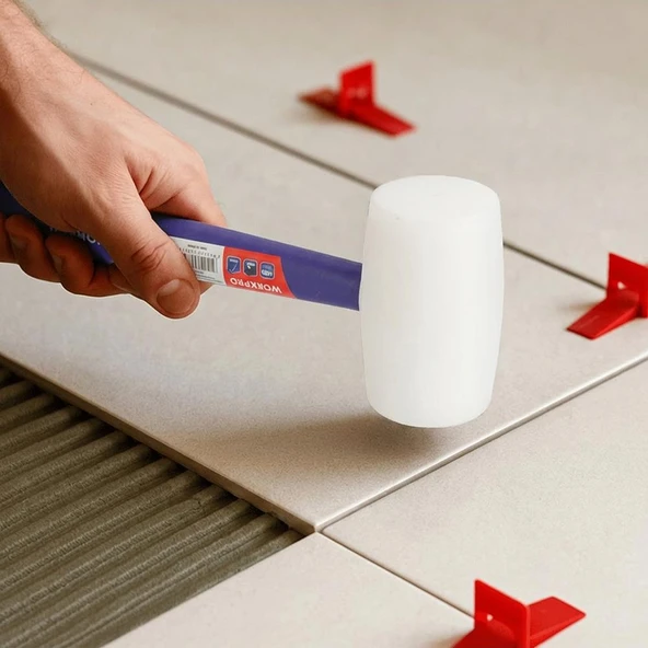 WORKPRO WP241040 57mm 450Gr PVC PP Saplı Beyaz Kauçuk Tokmak - Resim 4