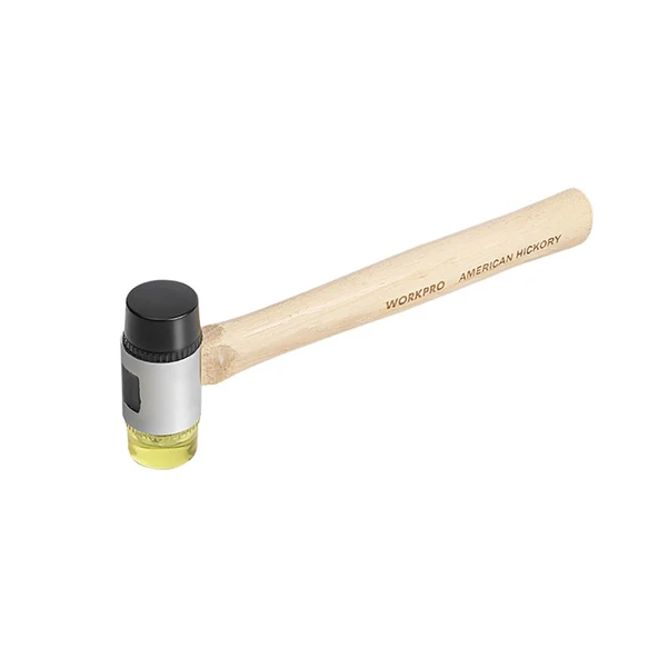 WORKPRO WP241050 35mm Ahşap Saplı Çift Başlı Hassas Lastik Çekiç ürün görseli 1