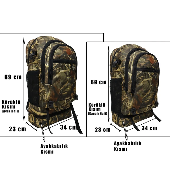 Kamp Çantası,90 Litre Büyük Boy,Dağcı Sırt Çantası,Sırt Çantası,(K.KAMUFLAJ DESEN) - Resim 2