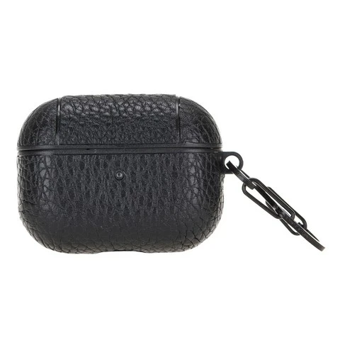 Apple AirPods Pro Uyumlu Deri Kılıf Juni ERC1 Siyah - Resim 2