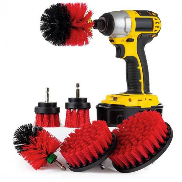 Banyo Tuvalet Küvet Mutfak Çok Amaçlı Matkap Fırça Seti 5 Adet K/S - 4