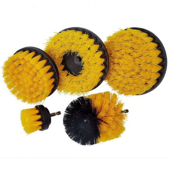 Banyo Küven Duşakabin Temizleme Çok Amaçlı Matkap Uyumlu Fırça Seti 5 Adet S/S - 3