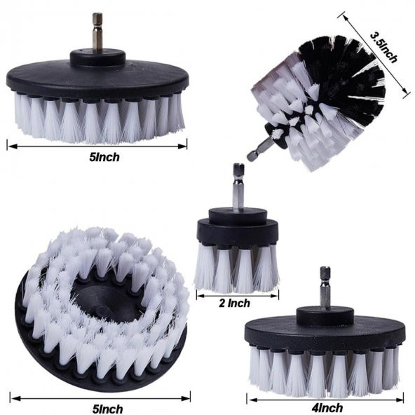 Ev Mutfak Koltuk Matkap Uyumlu Temizleme Fırça Seti 5 Adet S/B - 2