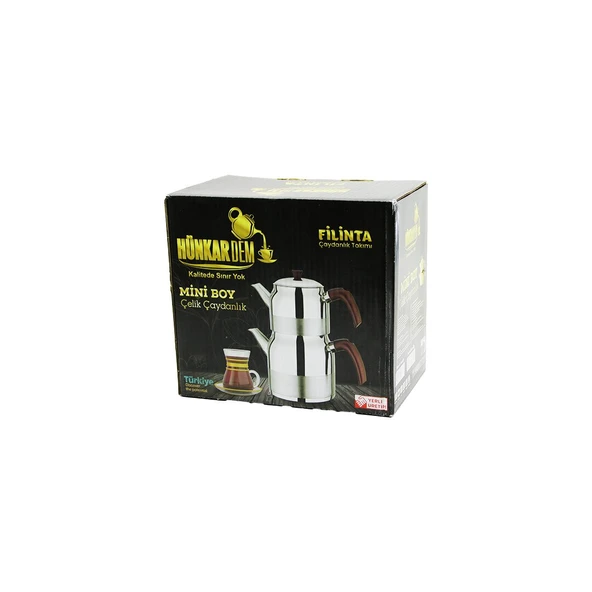 FİLİNTA MİNİ BOY ÇELİK ÇAYDANLIK SETİ ÇİFT KAPAKLI RENKLİ BAKALİT KULP ÜST DEMLİK: 1LT - ALT SULUK: 1.5LT KENDİNDEN SÜZGEÇLİ (5224) ürün görseli 1