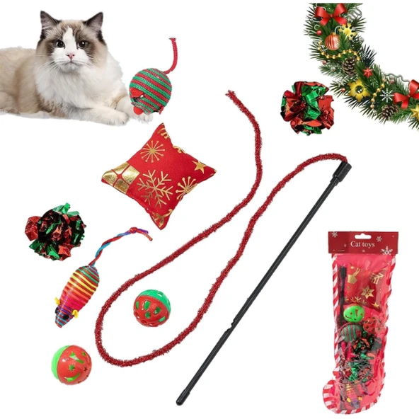 Yılbaşı Konseptli Kedi Oyuncak Seti - Resim 4