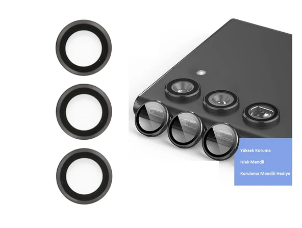 Samsung Galaxy S23 Kamera Lens Koruyucu - Siyah ürün görseli 1