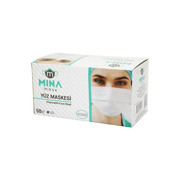 50PCS BEYAZ CERRAHİ YÜZ MASKESİ (5314) ürün görseli 1