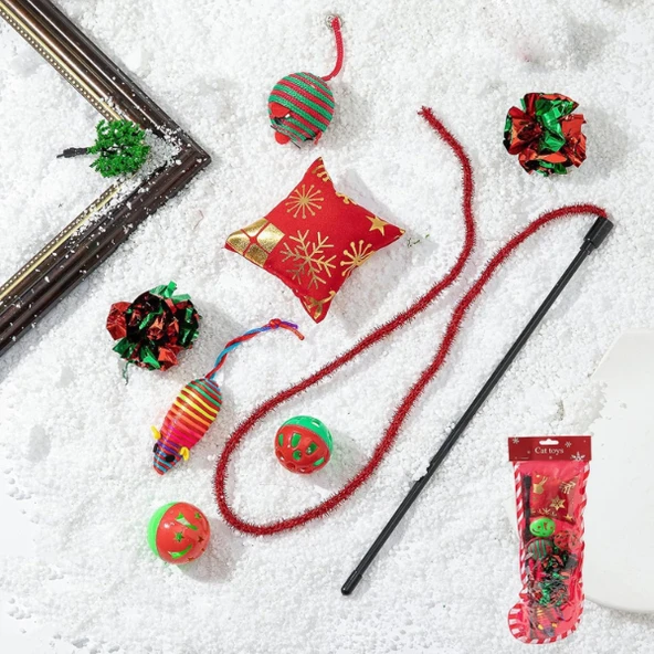 Yılbaşı Konseptli Kedi Oyuncak Seti - Resim 2