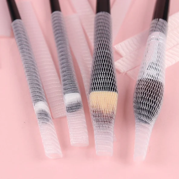 Makyaj Far Allık Kontür Eyeliner Fırça Malzemeleri Ürünleri Koruyucu File Kapak Örgü Kılıf Set 20li (5224) - Resim 3