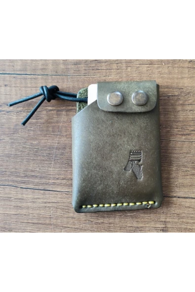 Sumerianwallet Pueblo Deri Kartlık Zeytin Yeşili ürün görseli 1