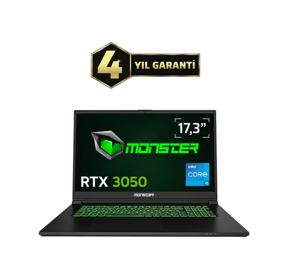 Monster Abra A7 V15.3.6 i5-13500H 8 GB 500 GB SSD 6 GB RTX3050 17.3  Dos Dizüstü Bilgisayar ürün görseli 1