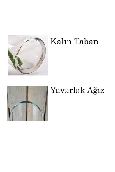 Delizli El İmalatı Büyük Seri 20-30-40 Cm Cam Kalın Taban - Resim 5