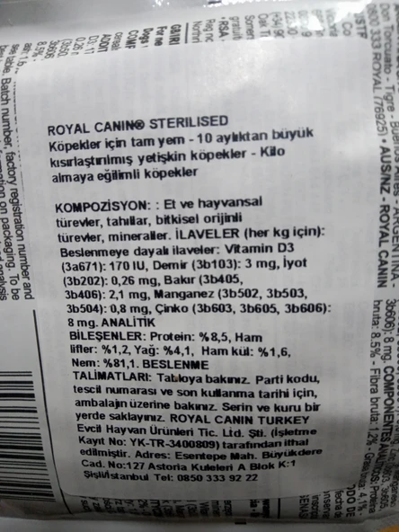 Royal Canin Sterilised Loaf Yetişkin Köpek Yaş Maması 85 Gram x 10 Adet - Resim 2