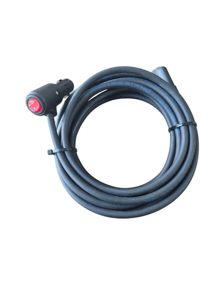 Araç Çakmaklık Uzatma Kablosu 12-24 Volt On/Of Anahtarlı 16 Amper Yüksek Güç Çeken Cihazlara Özel 2 X1,5mm TTR Bakır 5 Mt-Siyah ürün görseli 1