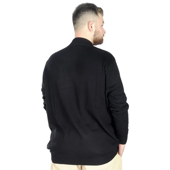 Büyük Beden Kazak Yarım Balıkçı 22208 Siyah - Resim 4