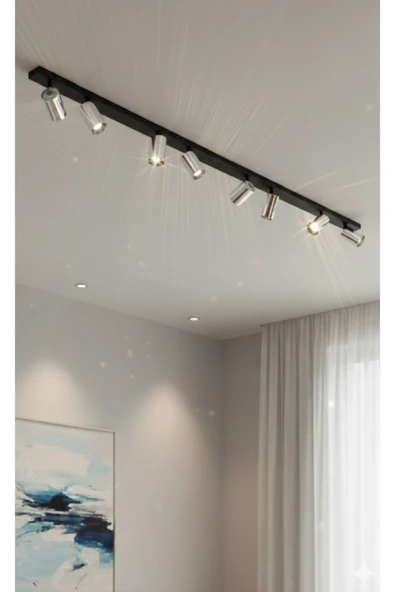 Gu10 Duy Sekizli 8li Hareketli Krom Kaplama Başlık LED Tavan Spot Avize Günışığı veya Beyaz Işık ürün görseli 1