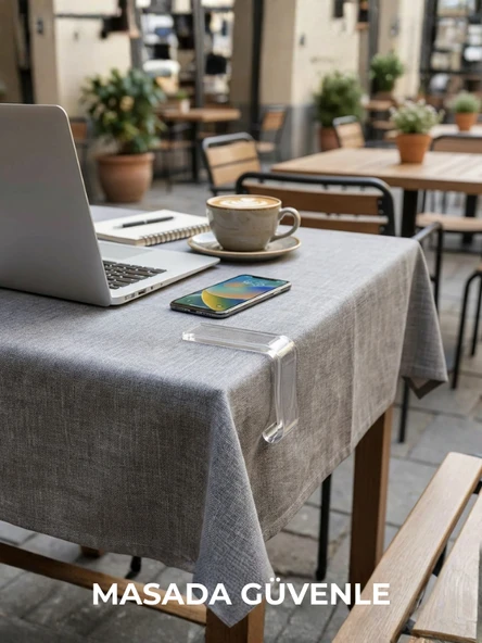 Şeffaf Masa Örtüsü Mandalı 4’lü Set – Kaymaz, Rüzgara Dayanıklı, Piknik & Balkon Masa Sabitleyici - Resim 4