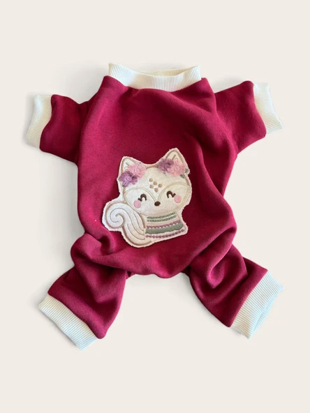 Ruby Foxie Köpek Tulumu – Küçük Irklar İçin Kışlık Köpek Pijaması - Resim 4