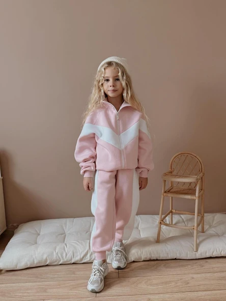 KIZ ÇOCUK FEMUARLI 3 İPLİK EŞOFMAN TAKIMI ürün görseli 1