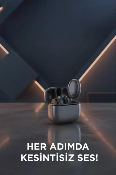 03 Siyah AI Destekli Gürültü Azaltma Şarj Kutulu Kablosuz Yaka Mikrofonu - Resim 2