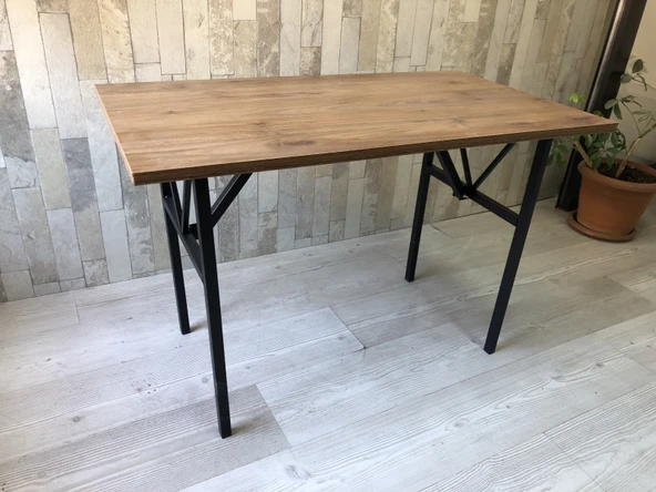 Bahçe Balkon Çayseti Masası, Orta Sehpa, Yemek Masası, Mutfak Masası, Sehpa, Masa Ceviz - 90 x 60 cm - Resim 3