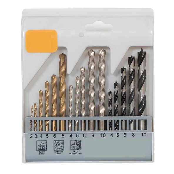 16 Parça Matkap Ucu Seti Beton Metal Ahşap Kutulu ürün görseli 1