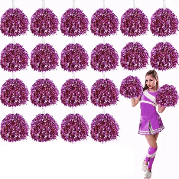 10 Çift ( 20 Adet ) Pembe Renk 23 Nisan 19 Mayıs 29 Ekim Okul Gösteri Ponponları ürün görseli 1