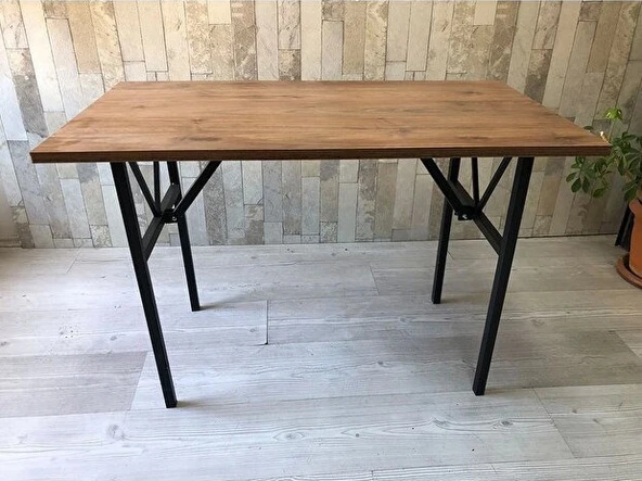 Bahçe Balkon Çayseti Masası, Orta Sehpa, Yemek Masası, Mutfak Masası, Sehpa, Masa Ceviz - 90 x 60 cm - Resim 2