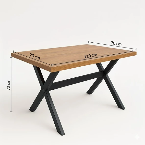 Suntalam Metal Ayak Bahçe Mobilyası Sabit Masa, Cafe Masası, Yemek Masası 70 x 110 cm - Resim 3