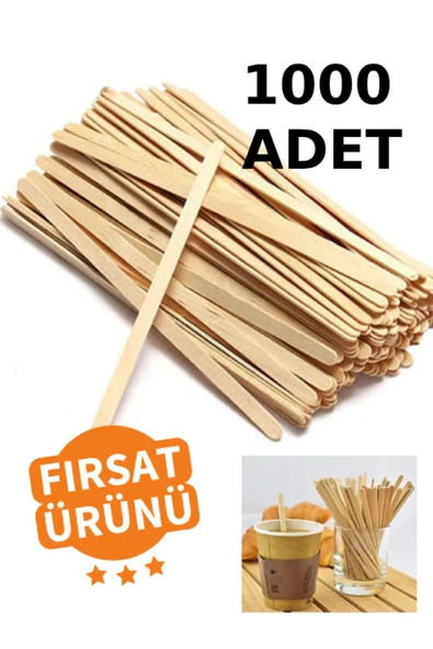 Glora tahta çay ve kahve karıştırıcı 1000 adet - tahta çay kaşığı karıştırma çubuğu - Resim 2