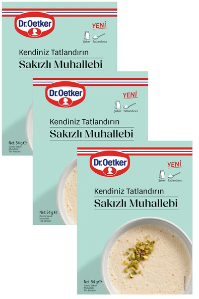 Dr. Oetker Kendiniz Tatlandırın Sakızlı Muhallebi 54 gr x 3 Adet ürün görseli 1