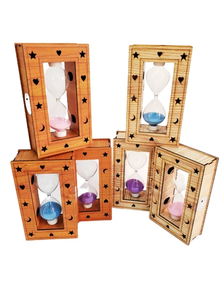 Ahşap Işıklı Kum Saati - Resim 3