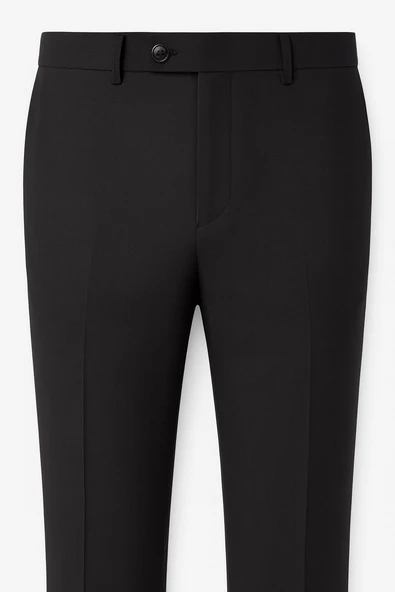 Erkek 3 Parça Battal Beden Takım Elbise | Çift Yırtmaçlı | Siyah – Lacivert Klasik Kesim - Resim 3