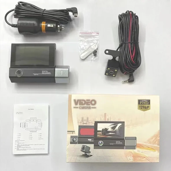 Araç İçi Kamera Çift Lensli Arka Görüş Video Kaydedici 3.0 İnç glr-v3 DVR 3 Yönlü Model:V3 Çözünürlük - Resim 4