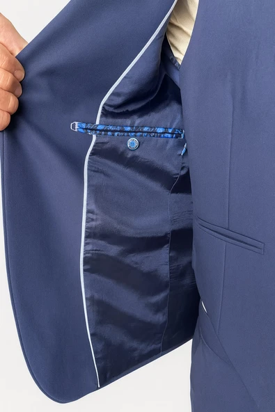 Erkek 3 Parça Battal Beden Takım Elbise | Çift Yırtmaçlı | Siyah – Lacivert Klasik Kesim ürün görseli 1