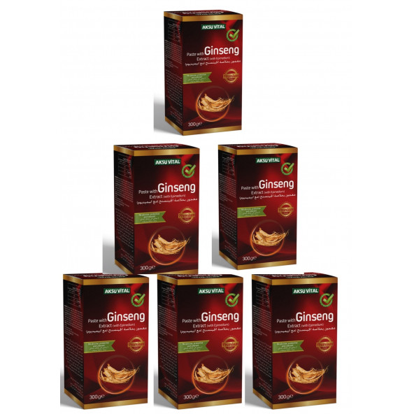 Aksu vital Ginseng Ekstraktlı Epimedumlu macun 300 gr x 6 pieces