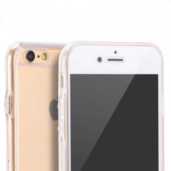 Apple iPhone 7 Kılıf 360 Derece Tam Koruma Şeffaf Silikon Kapak