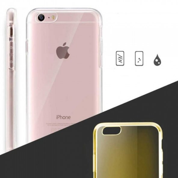 Apple iPhone 7 Kılıf 360 Derece Tam Koruma Şeffaf Silikon Kapak - 3