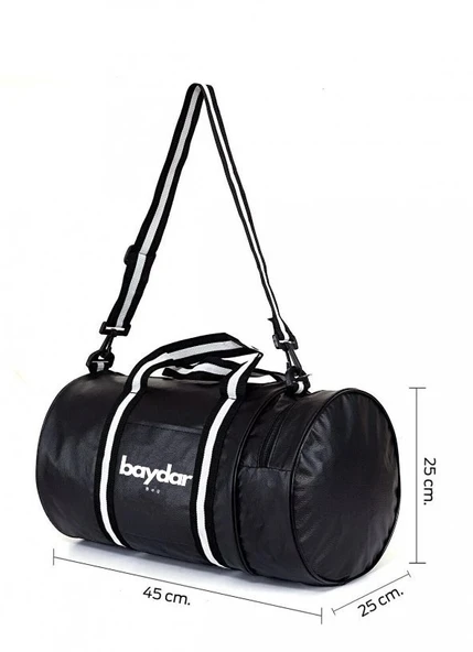 Silindir Spor Ve Seyahat Çantası Suni Deri 1. Kalite Uniseks, Parlak Su Geçirmez Deri Kumaş ürün görseli 1